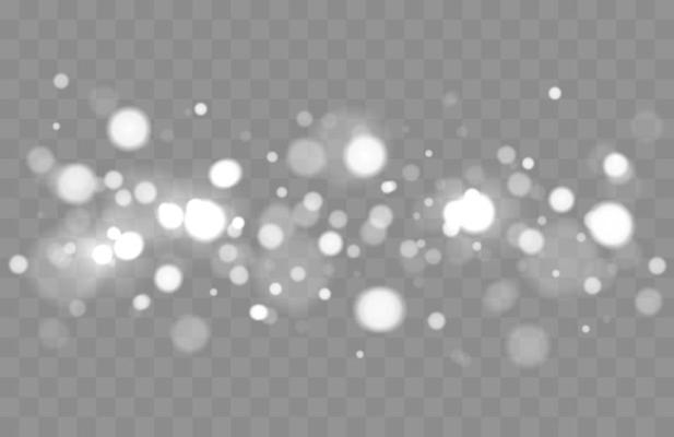 Bokeh lights isolated. Transparent blurred shapes. Abstract light effect.