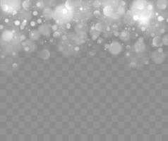 Bokeh lights isolated. Transparent blurred shapes. Abstract light effect. vector