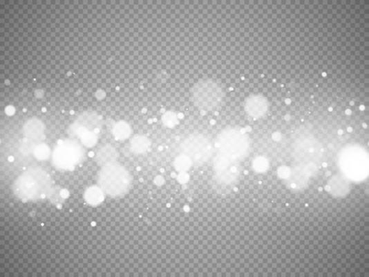 Bokeh lights isolated. Transparent blurred shapes. Abstract light effect.