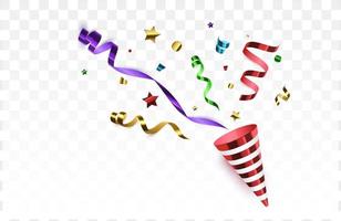 Confetti festive illustration. Party popper isolated vector