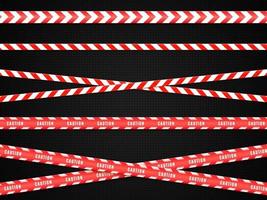 Caution tape. Caution red warning lines isolated on white. vector