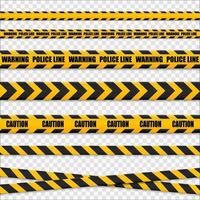 Caution tape. Caution yellow warning lines isolated on white. vector