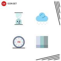 4 Thematic Vector Flat Icons and Editable Symbols of business day time weather night Editable Vector Design Elements