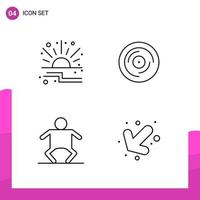 Outline Icon set. Pack of 4 Line Icons isolated on White Background for responsive Website Design Print and Mobile Applications. vector