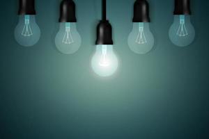 Background with light bulbs with place for text vector