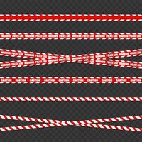 Caution tape. Caution red warning lines isolated on white. vector