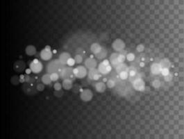 Bokeh lights isolated. Transparent blurred shapes. Abstract light effect. vector