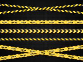 Caution tape. Caution yellow warning lines isolated on white. vector