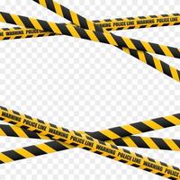 Caution tape. Caution yellow warning lines isolated on white. vector