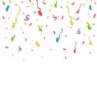 Colorful bright confetti isolated on transparent background. Festive vector illustration