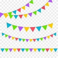 Birthday party invitation banners. Set of flag garlands. vector