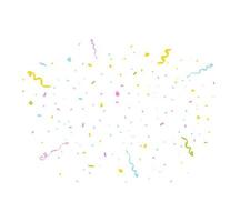 Colorful bright confetti isolated on transparent background. Festive vector illustration