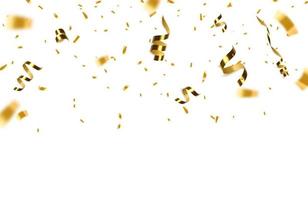 Golden confetti isolated. Festive background. vector