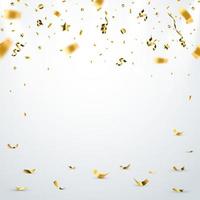 Golden confetti isolated. Festive background. vector