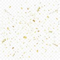Golden confetti isolated. Festive background. vector