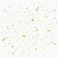 Golden confetti isolated. Festive background. vector