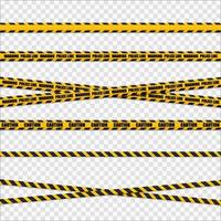 Caution tape. Caution yellow warning lines isolated on white. vector