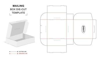 plantilla troquelada de caja de correo vector