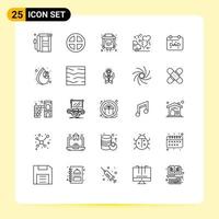 Pictogram Set of 25 Simple Lines of calendar garbage interior environment vga Editable Vector Design Elements