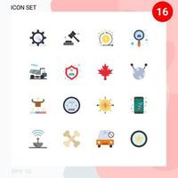 16 User Interface Flat Color Pack of modern Signs and Symbols of bike investor vote increase return Editable Pack of Creative Vector Design Elements