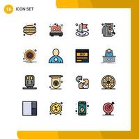 Universal Icon Symbols Group of 16 Modern Flat Color Filled Lines of alert listing romance list check Editable Creative Vector Design Elements