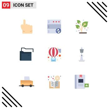 Modern Set of 9 Flat Colors Pictograph of receive email leaf network folder Editable Vector Design Elements