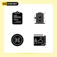 4 Creative Icons for Modern website design and responsive mobile apps 4 Glyph Symbols Signs on White Background 4 Icon Pack vector