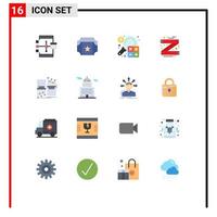 Universal Icon Symbols Group of 16 Modern Flat Colors of scarf clothes accounting christmas marketing Editable Pack of Creative Vector Design Elements