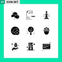 Group of 9 Solid Glyphs Signs and Symbols for disc computers development poker player Editable Vector Design Elements