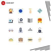 16 Universal Flat Color Signs Symbols of symbols sign labor safety gesture Editable Pack of Creative Vector Design Elements