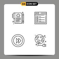 Universal Icon Symbols Group of 4 Modern Filledline Flat Colors of document text deal page media Editable Vector Design Elements