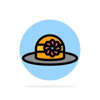 Beach Hat Cap Abstract Circle Background Flat color Icon vector