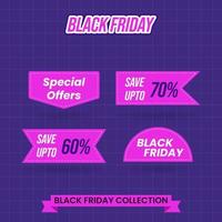 Black friday big sale offer elements collection design template vector