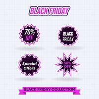 Black friday big sale offer elements collection design template vector