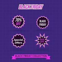 Black friday big sale offer elements collection design template vector