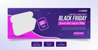 Black friday fashion sale social media cover and web banner design template vector