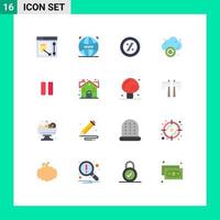Modern Set of 16 Flat Colors and symbols such as pause control ecommerce technology refresh Editable Pack of Creative Vector Design Elements