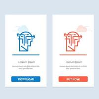 Strategy Thinking Mind Head  Blue and Red Download and Buy Now web Widget Card Template vector