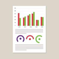 Monthly annual growth report card concept illustration vector