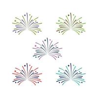 Set of carnival party fireworks flat illustration vector