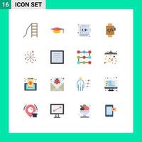16 Creative Icons Modern Signs and Symbols of crackers boom design bang hand watch Editable Pack of Creative Vector Design Elements