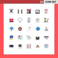 Set of 25 Modern UI Icons Symbols Signs for birthday website building missing shop Editable Vector Design Elements