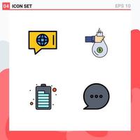 4 Creative Icons Modern Signs and Symbols of chat offer service give charging Editable Vector Design Elements