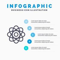 Atom Biochemistry Chemistry Laboratory Line icon with 5 steps presentation infographics Background vector