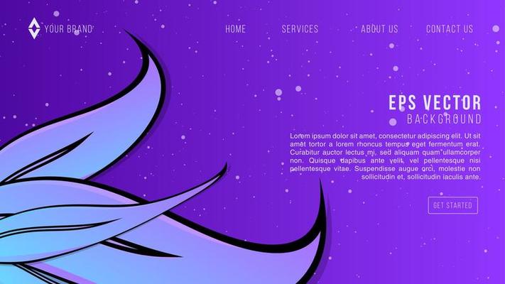 Winter Leaf Snow Web Design Abstract Background EPS 10 Vector For Website, Landing Page, Home Page, Web Page