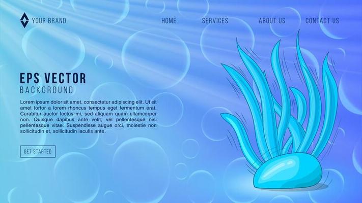 Coral Sea Under Water Web Design Abstract Background Lemonade EPS 10 Vector For Website, Landing Page, Home Page, Web Page, Web Template