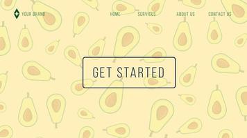 Avocado Web Design Background Lemonade EPS 10 Vector For Website, Landing Page, Home Page, Web Page, Web Template