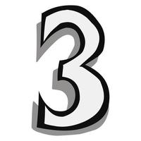 The number three design is suitable for comic designs, logos, icons and others vector