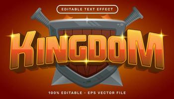 efecto de texto 3d del reino y efecto de texto editable vector