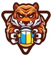 mascota de voleibol de tigre vector